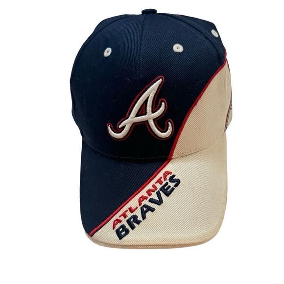 Atlanta Braves Twins Enterprises Baseball Hat Cap Blue Red White Vintage - Picture 1 of 10
